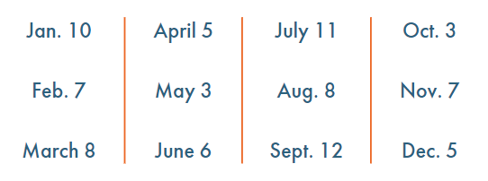 Webinar dates